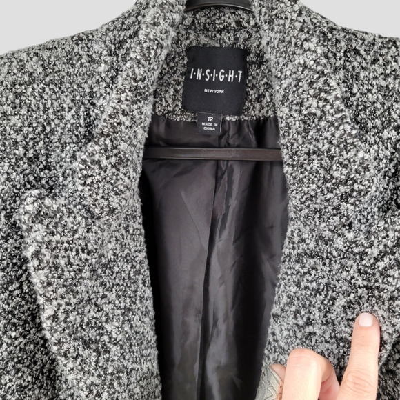 INSIGHT Marled Oversized Blazer Coat Black - Picture 5 of 16